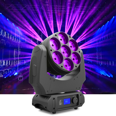 7x40w RGBW 4 en 1 Rayo de lavado LED Moving Head Light con Zoom DJ Club Disco Light