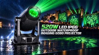 Proyector de imágenes LED de 520W Proyector de gobos para exteriores IP66