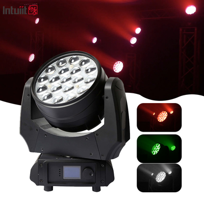 Lavadora de alta calidad Zoom cabeza móvil 19x10w 4in1 RGBW Led cabeza móvil para el concierto parte