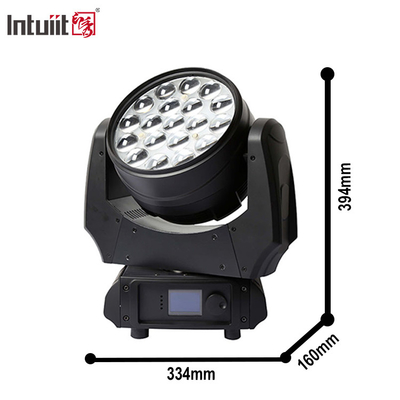 Zoom Moving Led Wash Light 19x10w 4 en 1 Proyector Gobo Rgbw Faros Iluminación de escenario de fiesta Efectos de iluminación de escenario Bar Night Club Disco