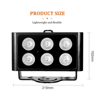 Nuevo diseño de iluminación exterior de paisaje arquitectónico LED Ángulo de haz estrecho IP65 6 * 5W RGBW DMX512 Proyectores LED