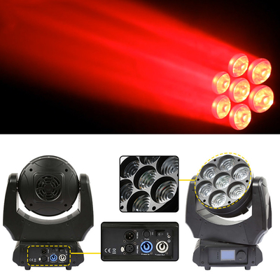 Luz de cabeza móvil de Led 7x40w RGBW 4in1 haz de luz con zoom lavado Iluminación de escenario luces de DJ