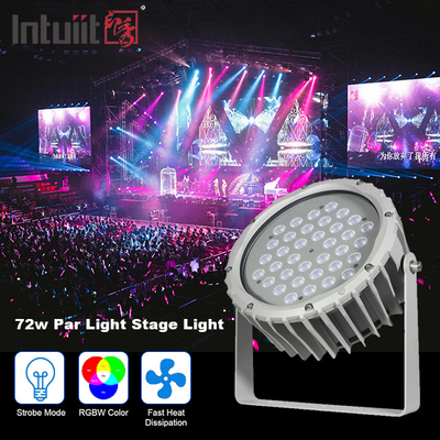 la prenda impermeable de 72w RGBW DMX512 llevó el jardín exterior ligero del paisaje de inundación alrededor de la luz del par de la etapa
