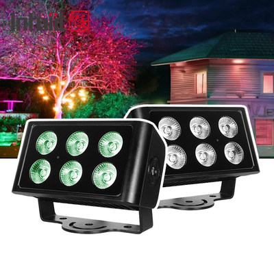 6x5W IP65 impermeable RGBW 4IN1 luz de inundación LED para paisajes al aire libre DM512 Control
