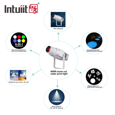 400W de alta potencia corrugado exterior Gobo proyector luz de proyección de efecto de onda de agua luz patrón de agua