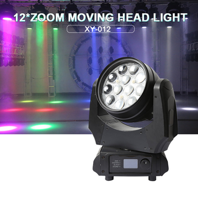 12x10W LED lavado luz de cabeza móvil para el teatro fiesta Zoom lavado luz lavado luz de cabeza móvil
