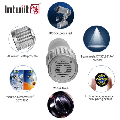 60W Logotipo personalizado Gobo proyector Luces publicitarias LED Signo de pared lámpara de proyección exterior impermeable IP65 HD