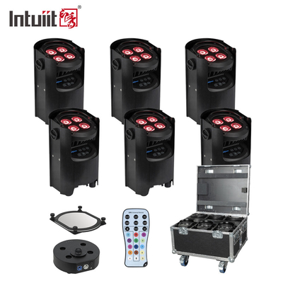IP54 Mini Uplights 4X12W Batería Spotlight 4 LEDs Inalámbrico DMX & IR Uplights remoto En el discoteca Club de fiesta de la etapa de la luz