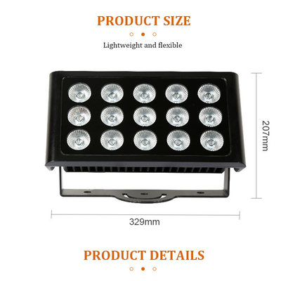 Luz de inundación LED de 80W IP65 exterior DMX RGBW LED para fachada de edificio Luz de inundación de lavadora de paredes LED