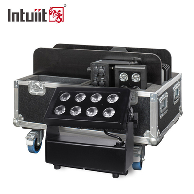 8X15W RGBW 4 en 1 LED Proyector a prueba de agua DMX Control Flat Spotlight de fondo Luz de lavado de pared Luz de escenario