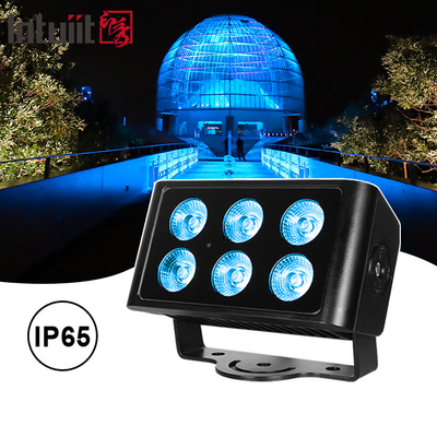 6x5W 4in1 RGBW LED DMX Luces de lavado de pared IP65 LED exterior luz de color de la ciudad