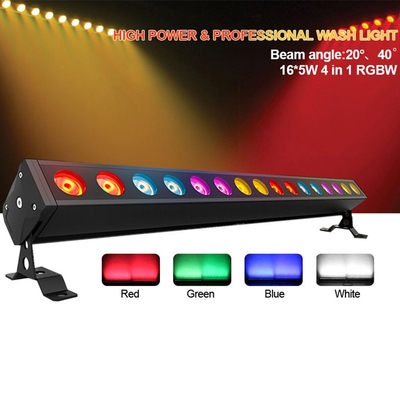 Iluminación de escenario de aluminio de vivienda de aluminio de 16 * 5W DMX512 RGBW