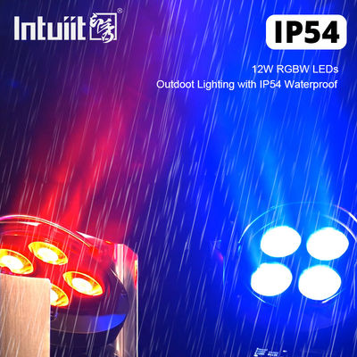 IP54 profesional inalámbrico DMX Batería LED Par luz 4 * 12W RGBW 4-en-1 - Control remoto de la boda de iluminación