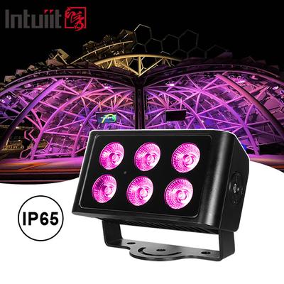 6x5W 4pcs LED Beads Exterior Cuadrado IP65 Inodoro DMX Luz de escenario Luz de inundación RGBW 4 en 1