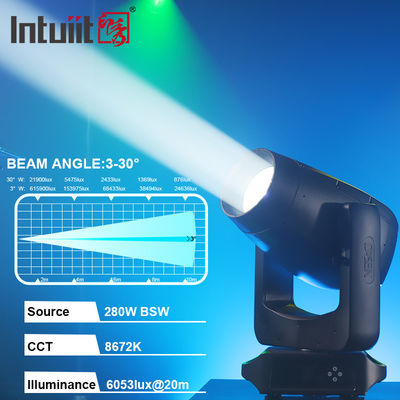 IP66 280w LED BSW haz de punto de lavado CMY cabeza móvil de luz aguda Teatro evento Luz de haz de escenario para concierto