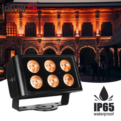 DMX512 6x5W RGBW 4in1 IP65 DJ impermeable de boda escenario de la ciudad lavadora de paredes exterior LED lavado luz de inundación