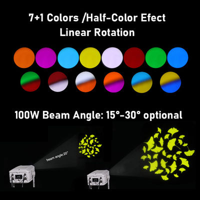 100W LED Rotativo Logotipo de publicidad luz exterior IP65 impermeable proyector de patrón personalizado Gobo