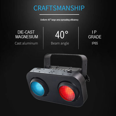 200W RGB 2IN1 DMX COB Par 2x100W 2 Ojos LED Audiencia ciega 2 Ojos cálido fresco Blanco Audiencia Cob luz para barras de boda