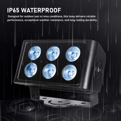 Foco proyector LED cuadrado RGBW para exteriores, resistente al agua IP65, 6x5W, para jardín, paisajismo, decoración, focos LED cuadrados