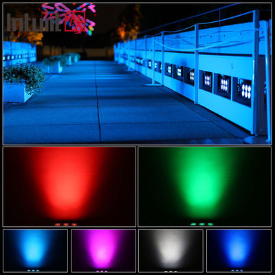 Foco proyector LED cuadrado RGBW para exteriores, resistente al agua IP65, 6x5W, para jardín, paisajismo, decoración, focos LED cuadrados