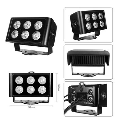 Foco proyector LED cuadrado RGBW para exteriores, resistente al agua IP65, 6x5W, para jardín, paisajismo, decoración, focos LED cuadrados