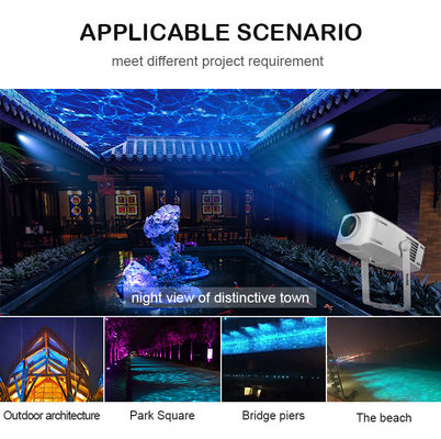 Proyector LED impermeable para exteriores de 100W, efecto de escenario de onda de agua azul con ondulaciones dinámicas, luces de proyección Gobo