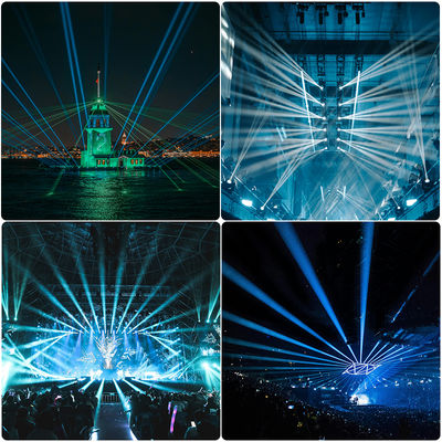 Fuente de luz láser de 100W, prisma de escenario personalizado, haz láser de 100w, luz controlada por DMX512, cabeza móvil láser, IP66