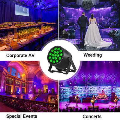 Foco Par LED DMX 18x20 a prueba de agua RGBWA UV para eventos al aire libre, teatro, bodas y conciertos