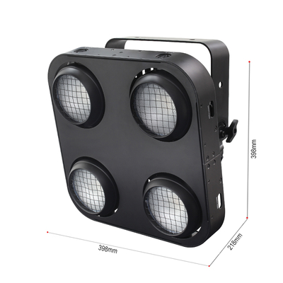 Luz cegadora de escenario COB impermeable IP65 2 en 1 ámbar y blanco cálido 4x90W 4Eyes Audience Dmx512 LED COB Blinder Light