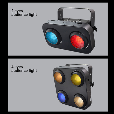 Luz cegadora de escenario COB impermeable IP65 2 en 1 ámbar y blanco cálido 4x90W 4Eyes Audience Dmx512 LED COB Blinder Light