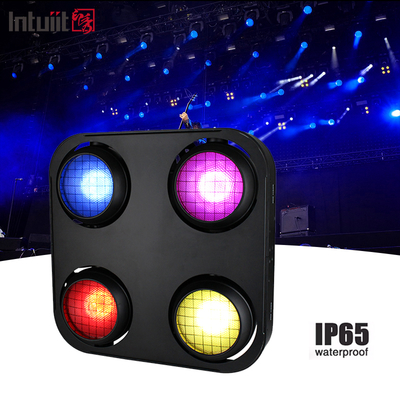 Luz cegadora de escenario COB impermeable IP65 2 en 1 ámbar y blanco cálido 4x90W 4Eyes Audience Dmx512 LED COB Blinder Light