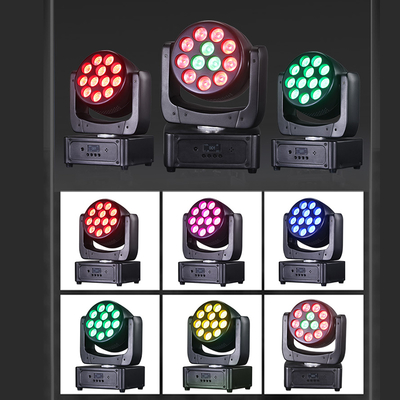 Luces de cabeza móviles 12*8W LED Luces de escenario RGBW DJ Iluminación DMX 512 Activación de sonido para eventos Fiestas Boda Iglesia Show de banda en vivo