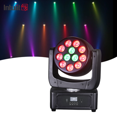 Luces de cabeza móviles 12*8W LED Luces de escenario RGBW DJ Iluminación DMX 512 Activación de sonido para eventos Fiestas Boda Iglesia Show de banda en vivo