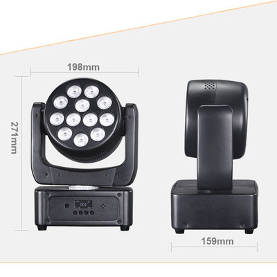 Foco móvil LED RGBW de 12x8W para escenario, efecto de haz para fiesta disco, control DMX para parques temáticos nocturnos