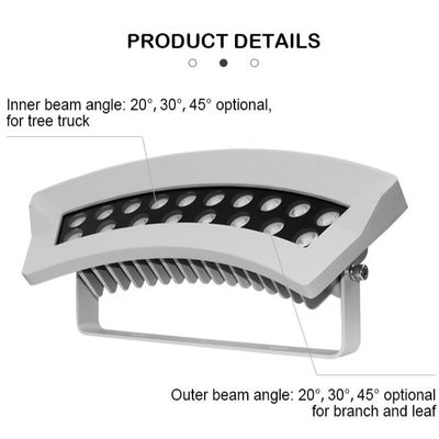 Foco de árbol LED RGBW profesional para edificios, resistente al agua IP65, DMX512, para iluminación de fachadas exteriores, 36W