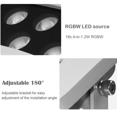 Foco de árbol LED RGBW profesional para edificios, resistente al agua IP65, DMX512, para iluminación de fachadas exteriores, 36W