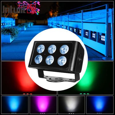 6x5W exterior IP65 Cuadrado DMX RGBW Luz de inundación LED para fachada de edificio Luz de inundación de lavadora de paredes LED