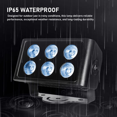 Luz de inundación LED exterior 6x5W RGBW 4in1 IP65 impermeable DMX512 Arquitectónico Lavado de luz Lavadora de paredes para fachada del jardín del edificio