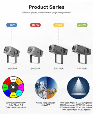Proyector dinámico de escenario RGBW para exteriores de 400W con efecto de ola oceánica, proyector de efecto de ola de agua