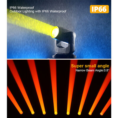 IP66 impermeable 100W CMY Laser Moving Head Light Ultra estrecho 0,8 grados Ángulo de haz Iluminación para escenarios al aire libre DMX512