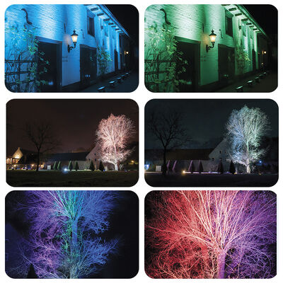 Foco proyector LED exterior RGBW 40x10W para lavado de color urbano IP65