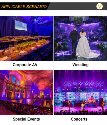 Luz LED Wash Par 12x20W RGBWA-UV 6 en 1 Flat Par para Escenario para Fiesta, Boda, Discoteca, Evento, Bar, Baile