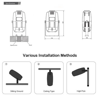 Profesional 400W IP65 Inodoro Arquitectura de paisaje al aire libre LED luz de efecto de onda de agua