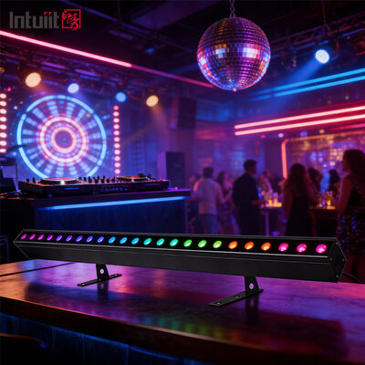 IP65 RGB 24 * 2W 1M LED Pared Lavadora Control de sonido DMX RGBW Barra de iluminación para la fiesta de bodas con mando a distancia