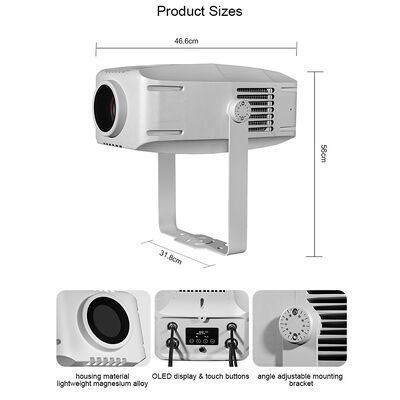 400W Logo Gobo Projector Light — IP65 Outdoor DMX512 Custom Pattern Projection for Advertising, Building & Events