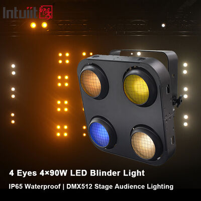 4-Eye LED COB Blinder Light 4x90W RGB Warm White Amber Stage Blinder Strobe DMX512 Pixel Control Stage Lights for Event Party