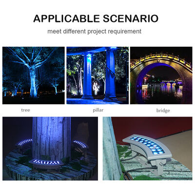 Luz de inundación LED de paisaje profesional de 36W RGBW IP65 Iluminación al aire libre de árboles para proyectos de arquitectura de parques