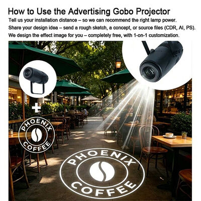 Proyector de Gobos con Logotipo Personalizado Gratuito, Luces de Publicidad, Lámpara de Proyección de Pared con Señal LED de 40W, IP20