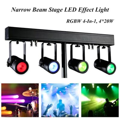 4x20W RGBW Kit de iluminación LED PAR 4 en 1 ️ Sistema de lavado de escenario DMX512 de luz estrecha de 4.5 ° para bodas, DJs y eventos