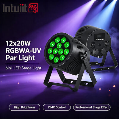 12*20W RGBWA+UV 6in1 LED Par Light IP65 Fuera Inmune al Agua DMX512 Iluminación de escenario para la fiesta de DJ de la boda